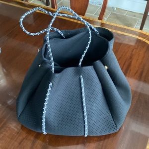 Neoprene Black Perforated Large Tote Bag. Excellent condition